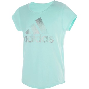 adidas Girls’ Short Sleeve Scoop Neck Tee T-Shirt(Clear Mint)