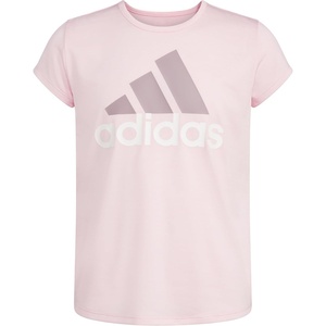 adidas Girls’ Short Sleeve Scoop Neck Tee T-Shirt(Clear Pink Heather)