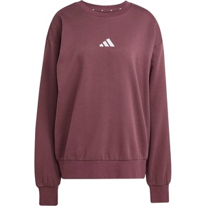 adidas Men’s Essentials FeelCozy Fleece Sweatshirt(Aurora Ruby/White)