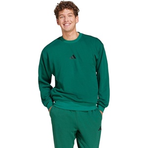 adidas Men’s Essentials FeelCozy Fleece Sweatshirt(Collegiate Green/Black)