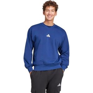 adidas Men’s Essentials FeelCozy Fleece Sweatshirt(Dark Blue/White)