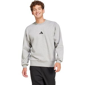 adidas Men’s Essentials FeelCozy Fleece Sweatshirt(Medium Grey Heather/Black)