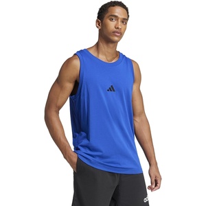 adidas Men’s Essentials Small Logo Single Jersey Tank Top(Team Royal Blue/Black)