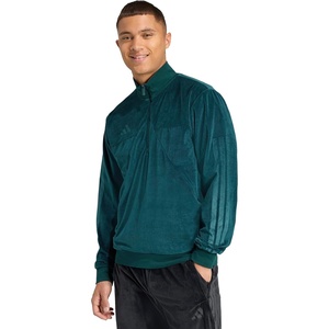 adidas Men’s House of Tiro Velour Half-zip Track Top(Aurora Ivy)
