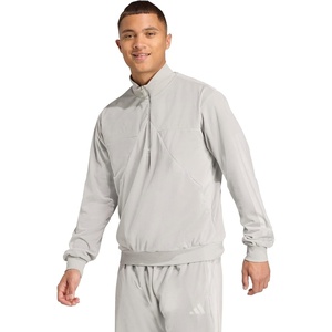 adidas Men’s House of Tiro Velour Half-zip Track Top(Metal Grey)