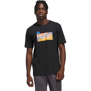 adidas Men’s Summer Sunset Graphic T-Shirt(Black)