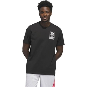 adidas Men’s World Wide Hoops Graphic T-Shirt(Black)