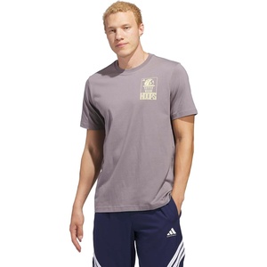 adidas Men’s World Wide Hoops Graphic T-Shirt(Taupe Oxide)