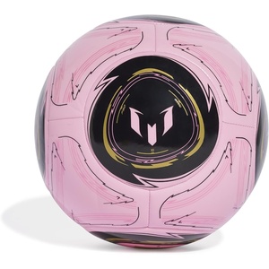 adidas Unisex Messi Club Soccer Ball(Light Pink/Black/Dark Football Gold)