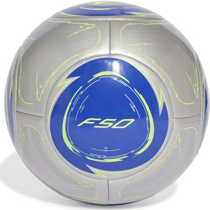 adidas Unisex Messi Club Soccer Ball(Silver Metallic/Lucid Blue/Solar Yellow)