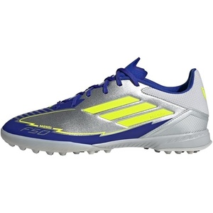 adidas Unisex-Adult F50 League Turf(Silver Metallic Solar Yellow Lucid Blue)