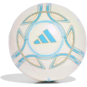 adidas Unisex-Adult Messi League Soccer Ball(Ivory/Semi Blue Burst/Icey Blue/Gold Metallic)