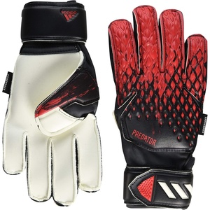 adidas Unisex-Child 20 Match Fingersave Goalie Predator Gloves, Black/Red, 7