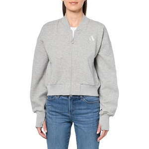 adidas Women’s All Szn Ribbed Track Jacket(Medium Grey Heather)