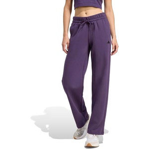 adidas Women’s Essentials Small Logo FeelCozy Open Hem Pants(Aurora Plum/Black)