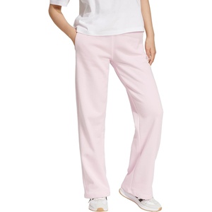 adidas Women’s Essentials Small Logo FeelCozy Open Hem Pants(Clear Pink/White)