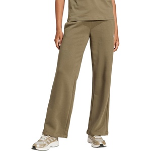 adidas Women’s Essentials Small Logo FeelCozy Open Hem Pants(Olive Strata/White)