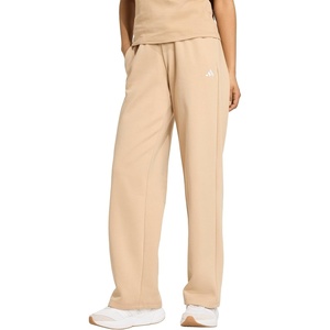 adidas Women’s Essentials Small Logo FeelCozy Open Hem Pants(Warm Sandstone/White)