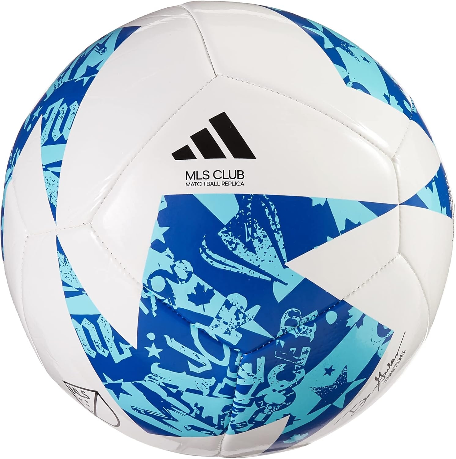 image:imageAdidas MLS Club Soccer BallWhiteBlueBright Cyan