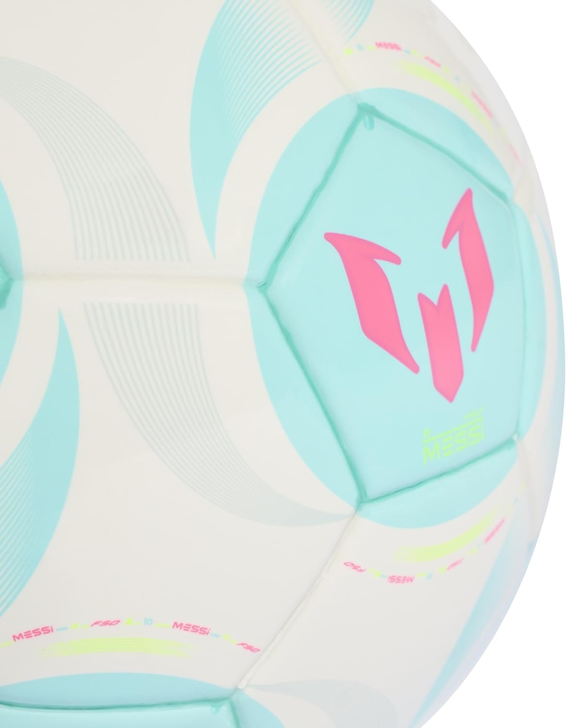 image:imageAdidas Messi Mini Soccer BallWhiteFlash AquaHalo Mint
