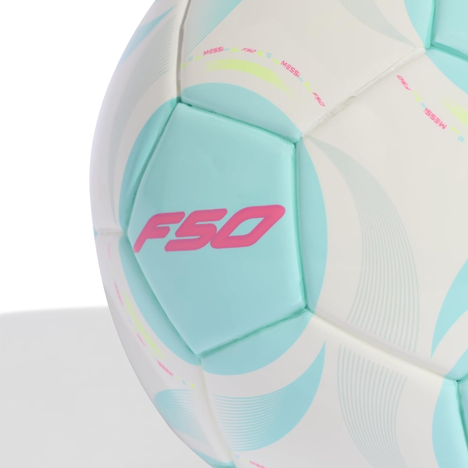 image:imageAdidas Messi Mini Soccer BallWhiteFlash AquaHalo Mint