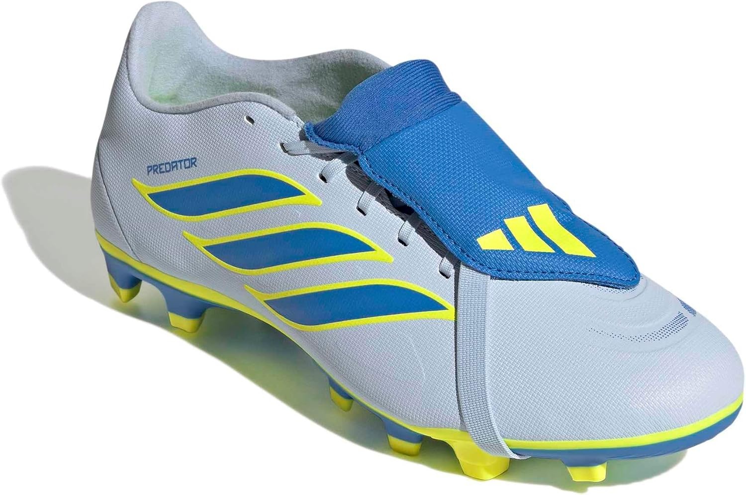 image:imageadidas Club FoldOver Tongue Firm GroundMulti Ground Soccer Cleats Pink WhiteCrystal SkyRay BlueTeam Solar Yellow