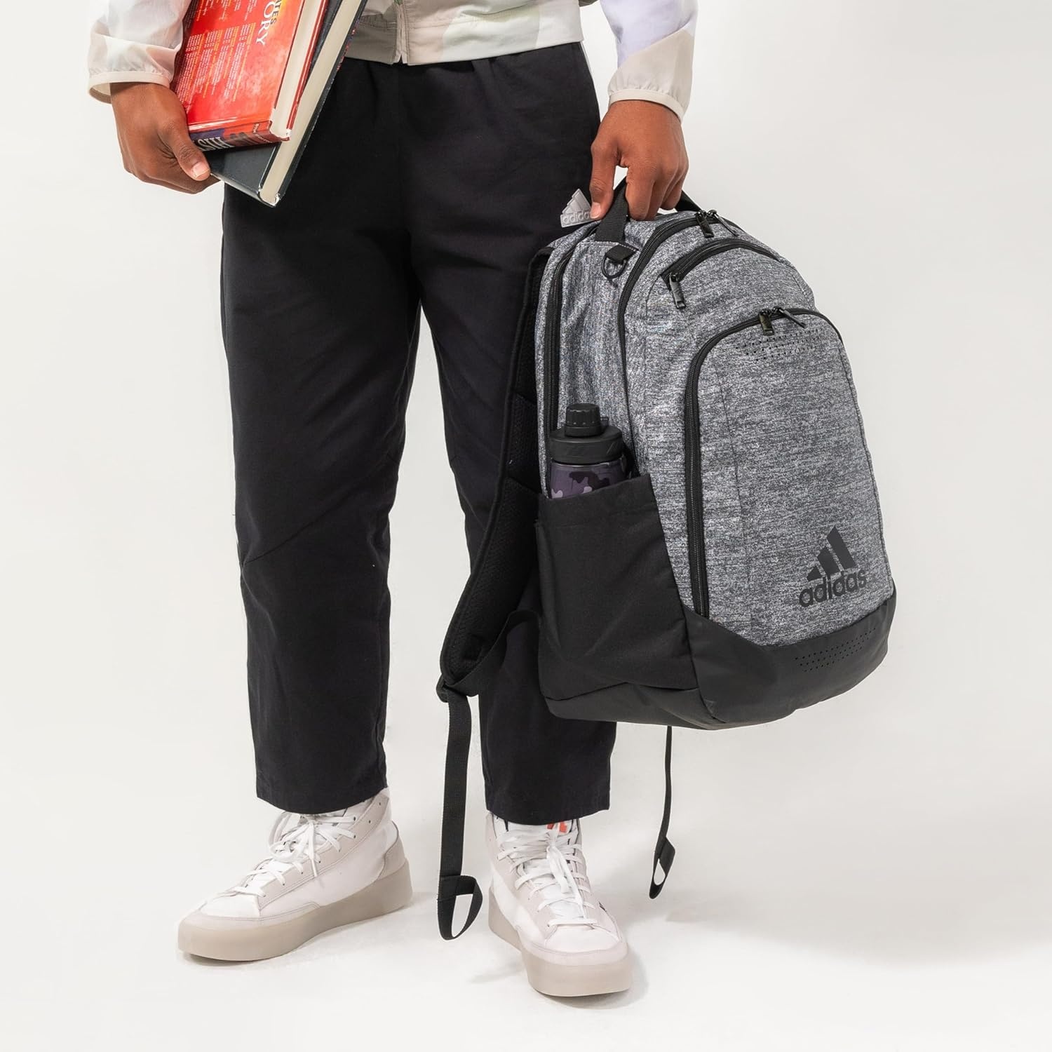image:imageadidas Defender Sports Backpack with Shoe Compartment Soccer BagBlackWhite