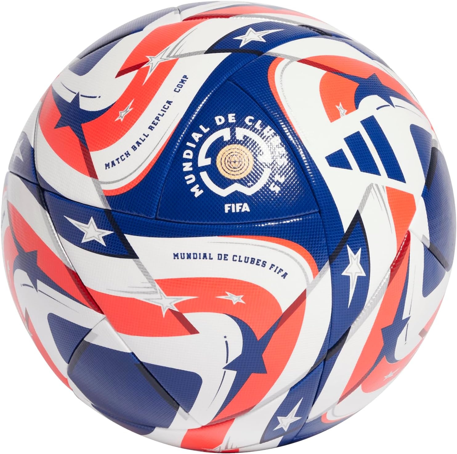 image:imageadidas FIFA Club World Cup Competition Ball Thermally Bonded Seamless Construction FIFA Quality Pro Certified Bold Design Inspired by Flags and Stars WhitePOBLUEDKBLUELucre 4