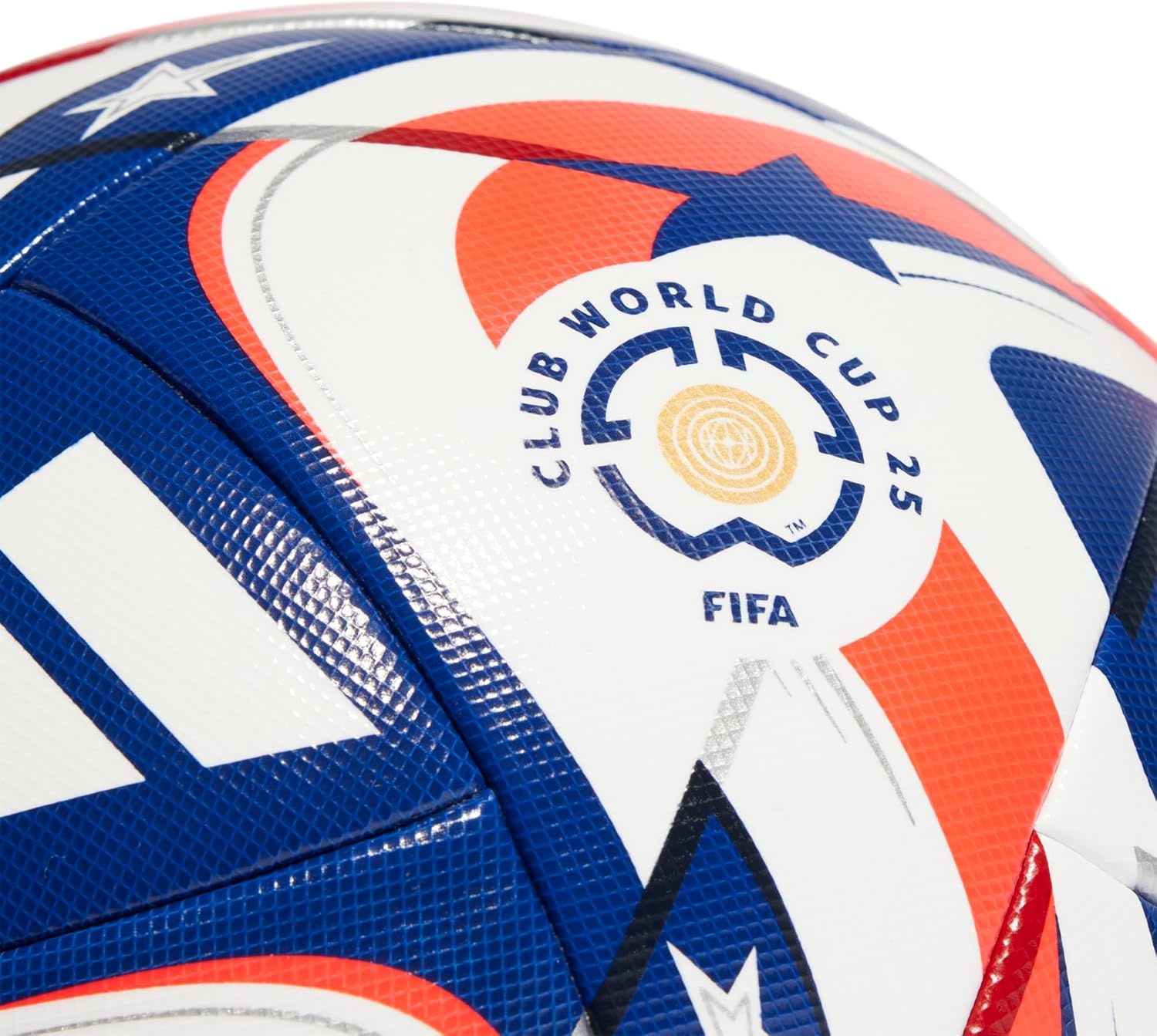 image:imageadidas FIFA Club World Cup Competition Ball Thermally Bonded Seamless Construction FIFA Quality Pro Certified Bold Design Inspired by Flags and Stars WhitePOBLUEDKBLUELucre 4