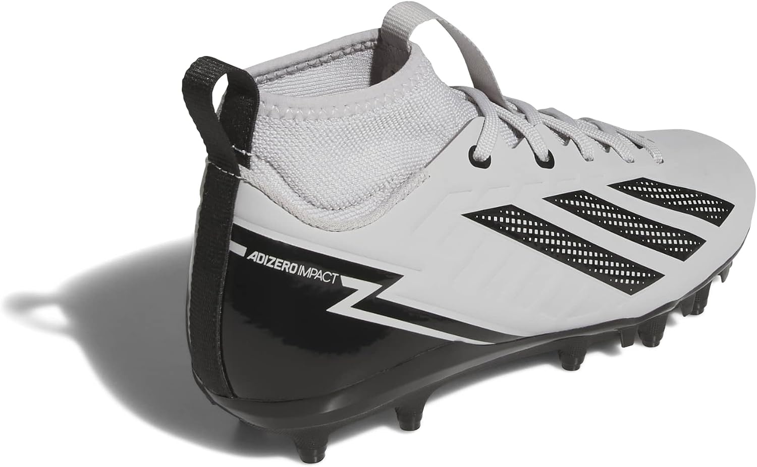 image:imageadidas Kids Adizero Impact2 II American Football Cleats Little KidBig KidGreyBlackSilver Metallic