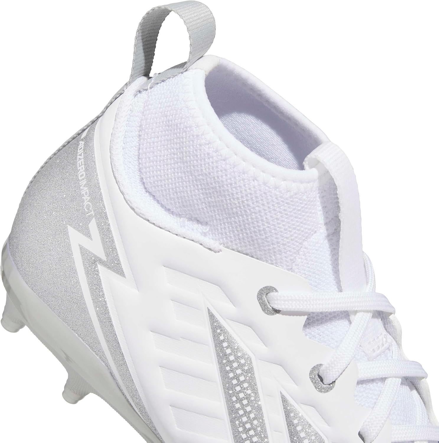 image:imageadidas Kids Adizero Impact2 II American Football Cleats Little KidBig KidWhiteSilver MetallicWhite