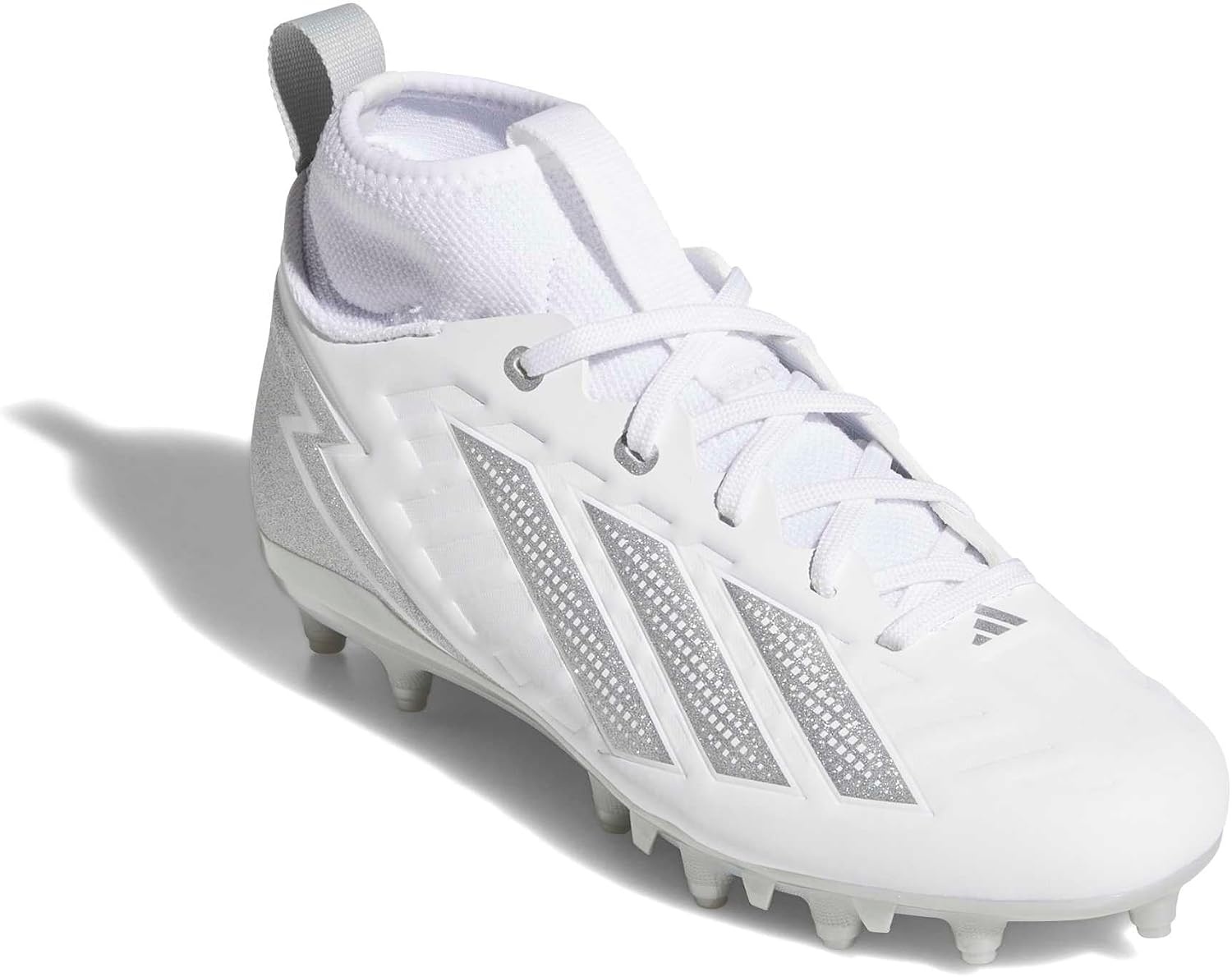 image:imageadidas Kids Adizero Impact2 II American Football Cleats Little KidBig KidWhiteSilver MetallicWhite