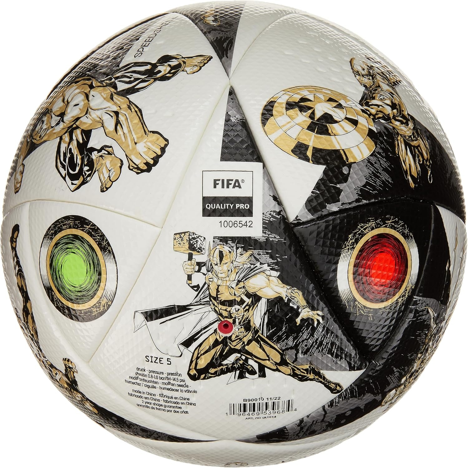 image:imageadidas MLS Pro Soccer BallBlackWhiteIron MetallicGold Metallic