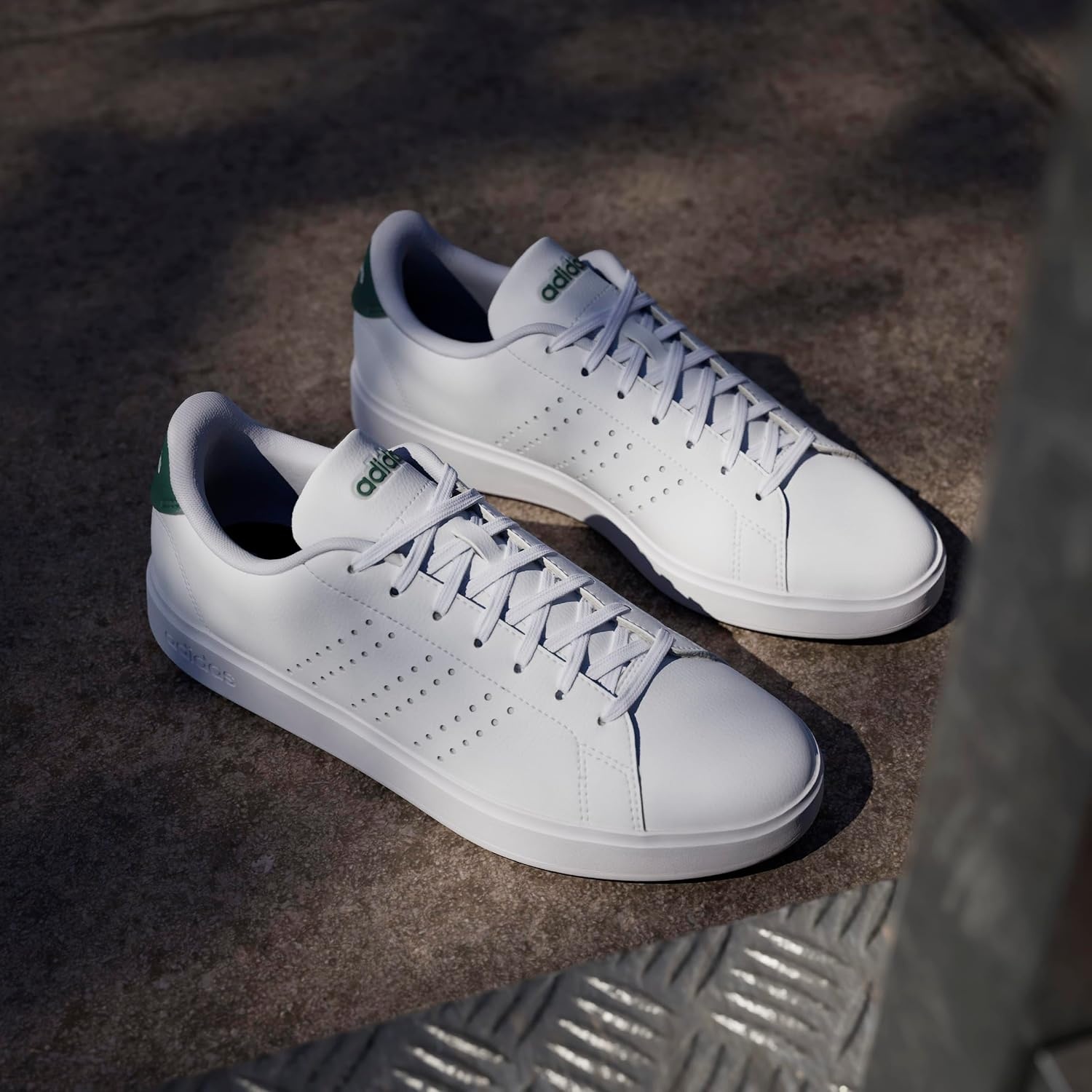 image:imageadidas Mens Advantage 20 Tennis Sneakers Shoes WhiteWhiteBlackCollegiate Green