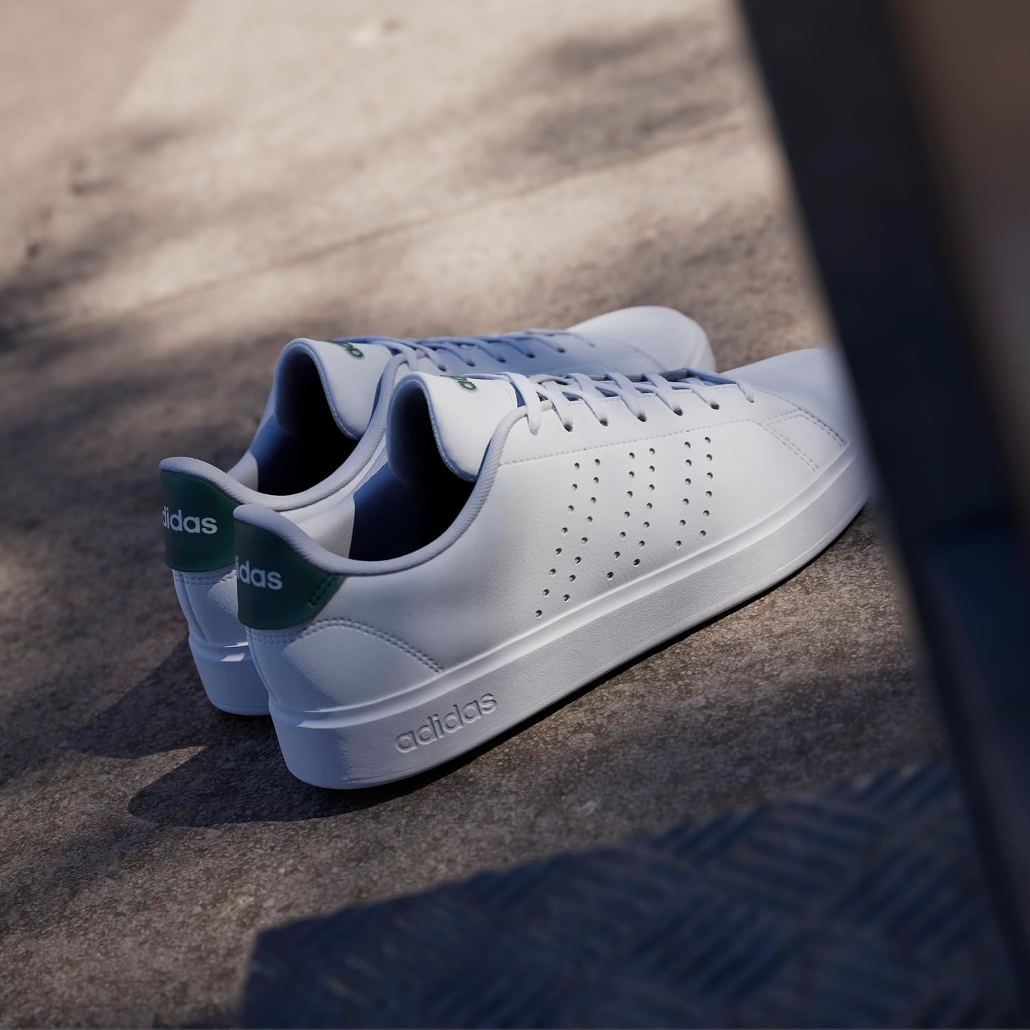 image:imageadidas Mens Advantage 20 Tennis Sneakers Shoes WhiteWhiteBlackCollegiate Green
