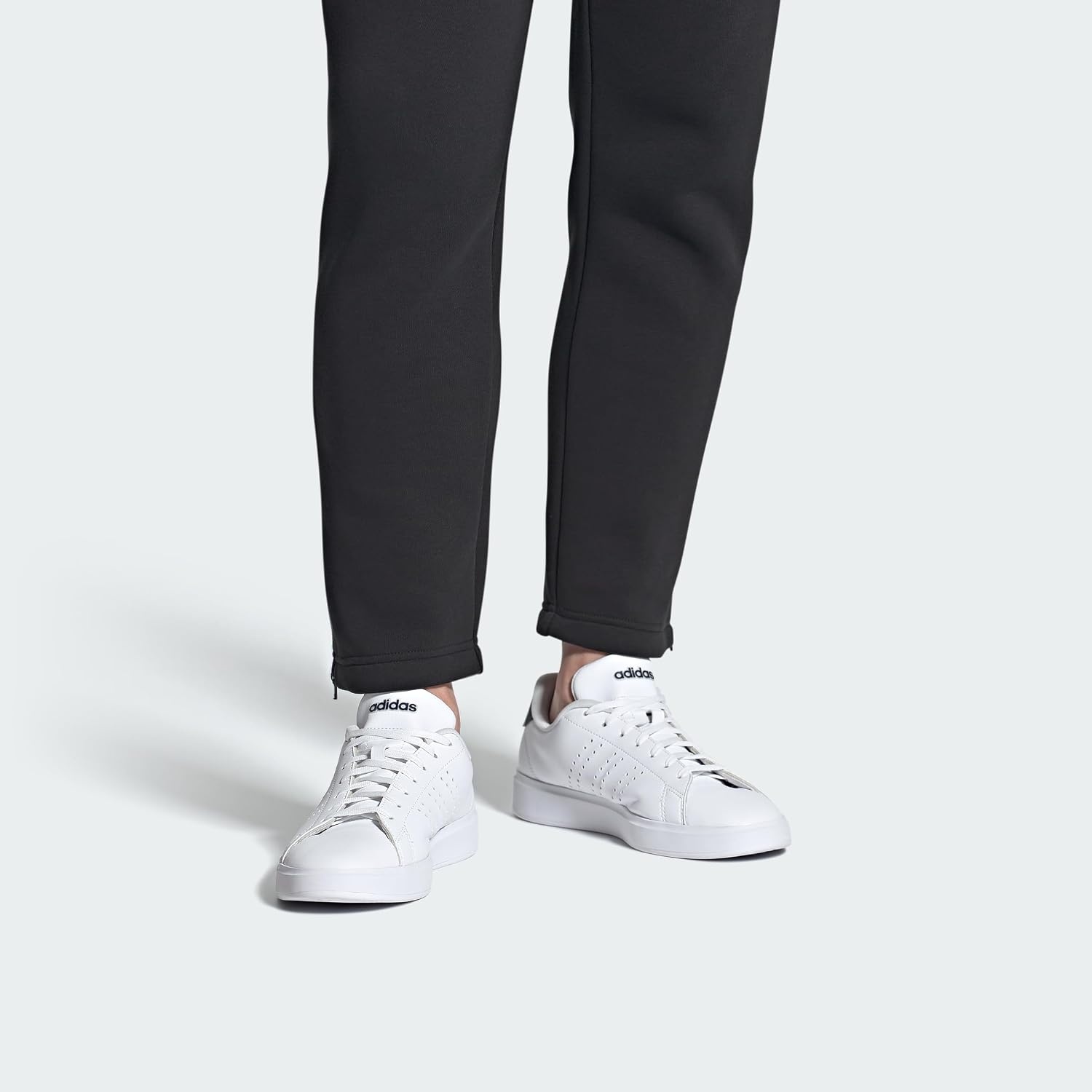 image:imageadidas Mens Advantage 20 Tennis Sneakers Shoes WhiteWhiteBlackInk