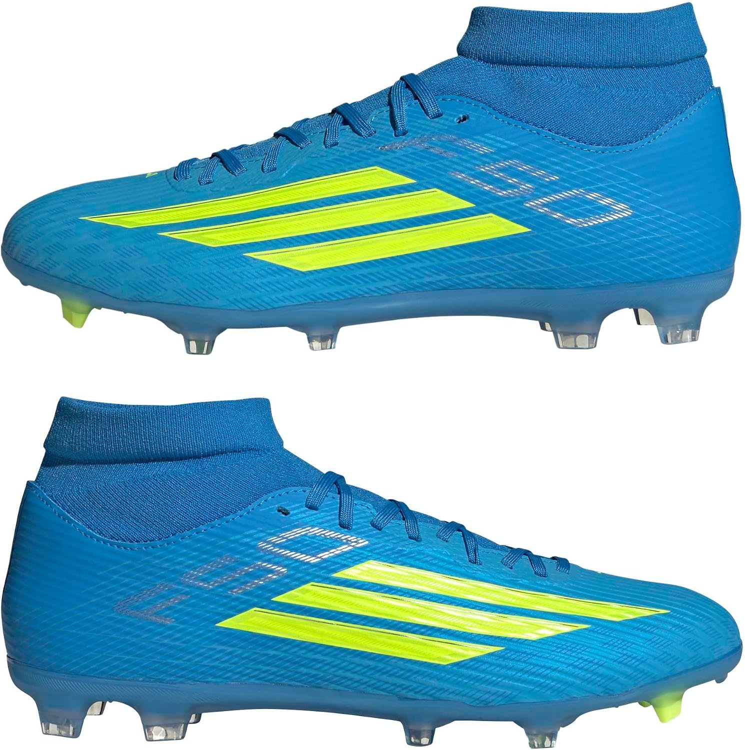 image:imageadidas Mens F50 League Mid Cut Firm GroundMulti Ground Soccer Cleats YellowLucid Ray BlueTeam Solar YellowLucid Aquamarine