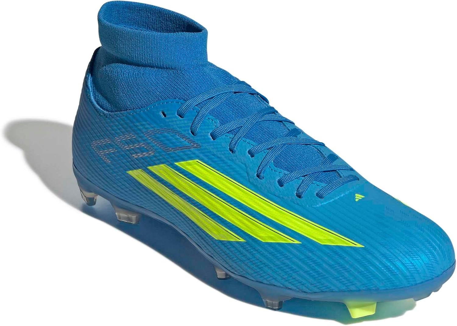 image:imageadidas Mens F50 League Mid Cut Firm GroundMulti Ground Soccer Cleats YellowLucid Ray BlueTeam Solar YellowLucid Aquamarine