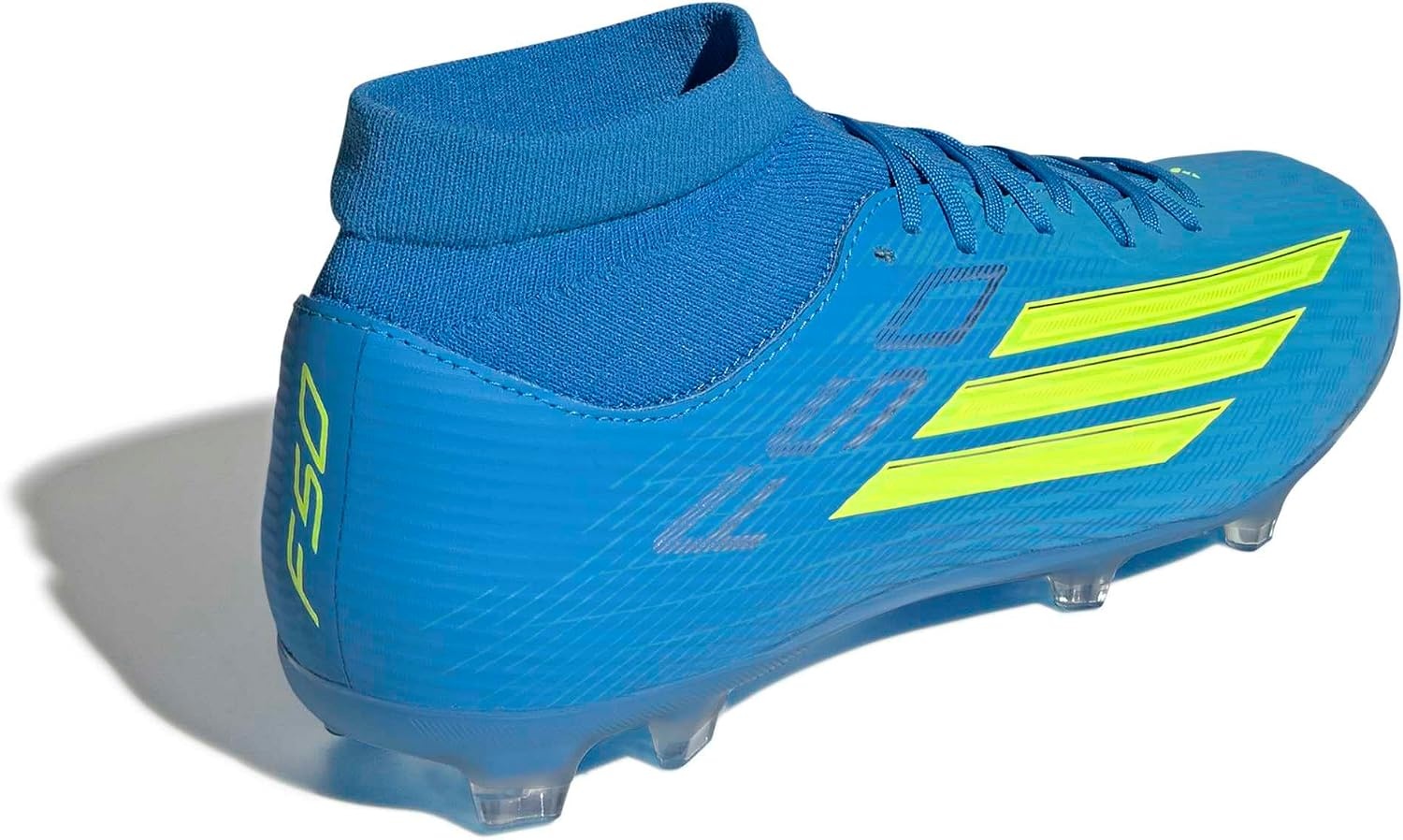 image:imageadidas Mens F50 League Mid Cut Firm GroundMulti Ground Soccer Cleats YellowLucid Ray BlueTeam Solar YellowLucid Aquamarine
