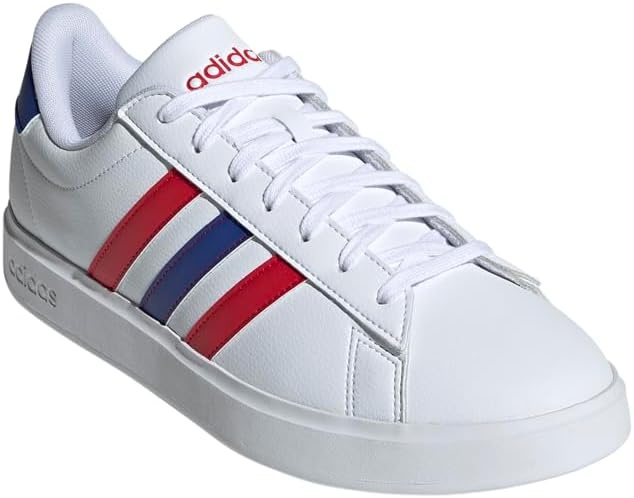 image:imageadidas Mens Grand Court 20 ShoeWhiteSemi Lucid BlueBetter Scarlet