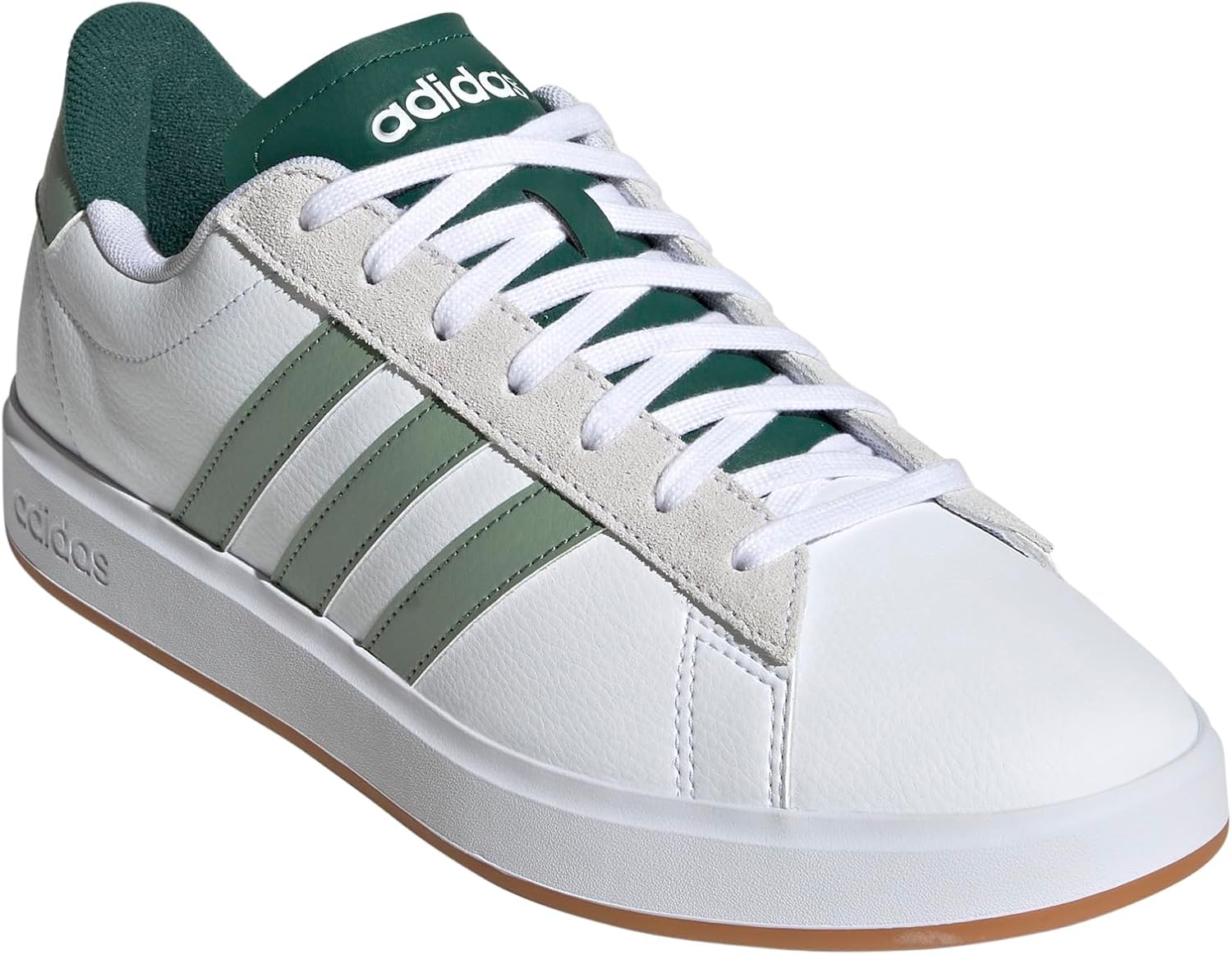 image:imageadidas Mens Grand Court 20 ShoeWhiteSilver GreenCollegiate Green