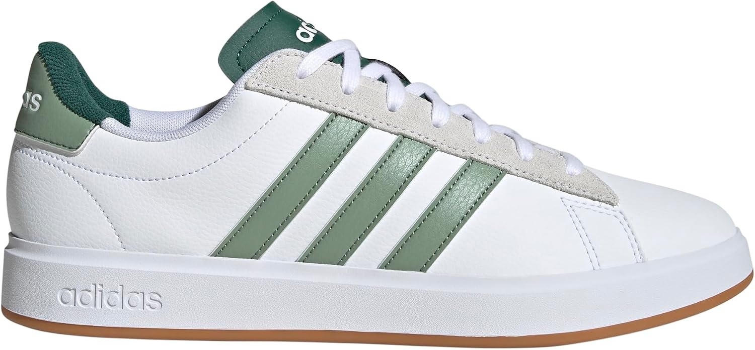 image:imageadidas Mens Grand Court 20 ShoeWhiteSilver GreenCollegiate Green