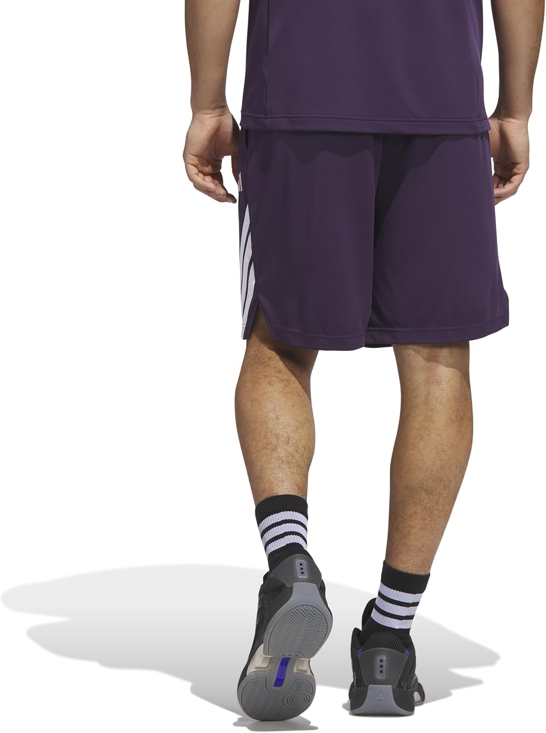 image:imageadidas Originals Mens Basketball Legends 3Stripes ShortsAurora PlumWhite