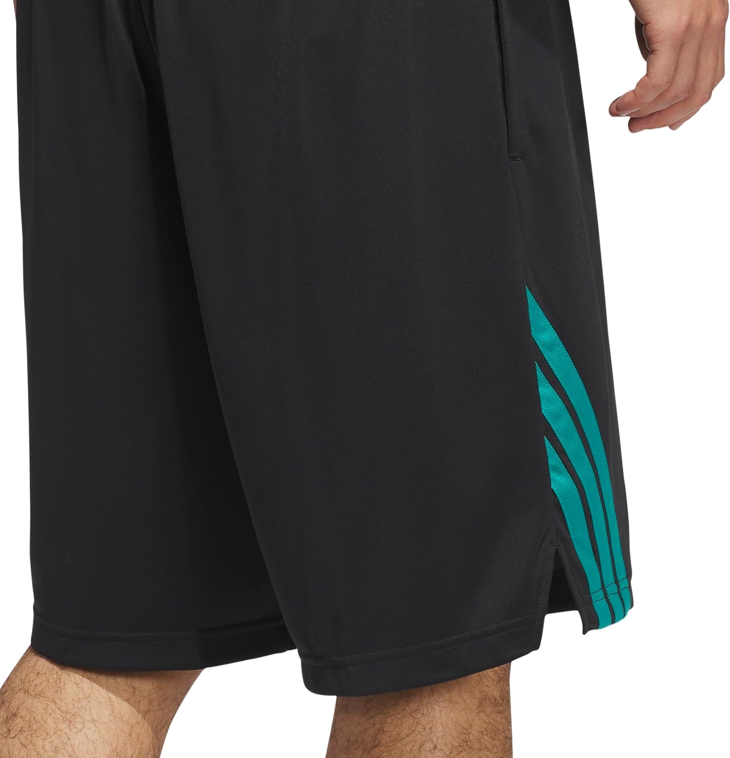 image:imageadidas Originals Mens Basketball Legends 3Stripes ShortsBlackPure Teal
