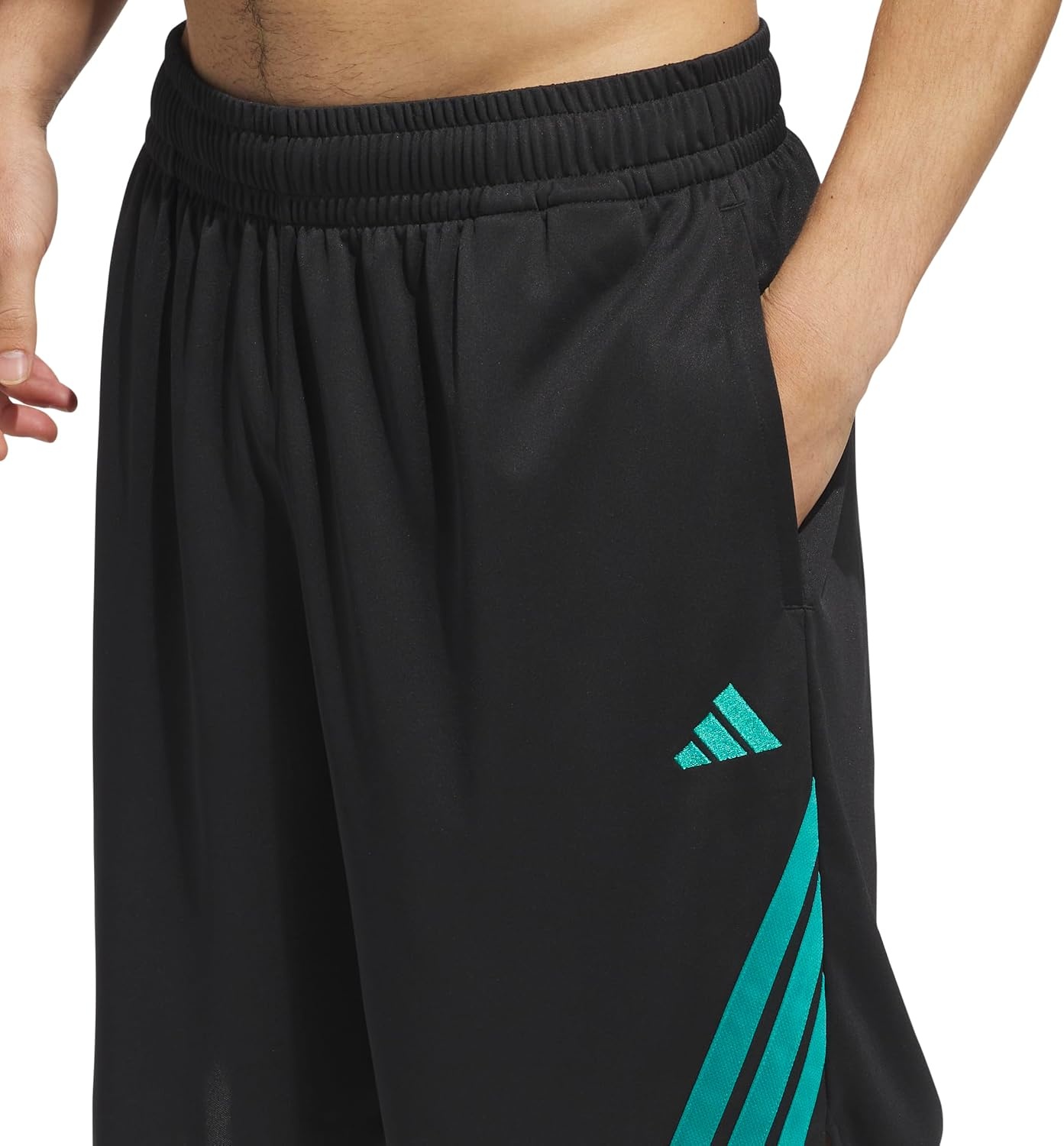image:imageadidas Originals Mens Basketball Legends 3Stripes ShortsBlackPure Teal