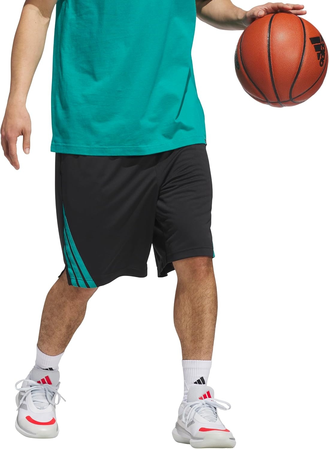 image:imageadidas Originals Mens Basketball Legends 3Stripes ShortsBlackPure Teal