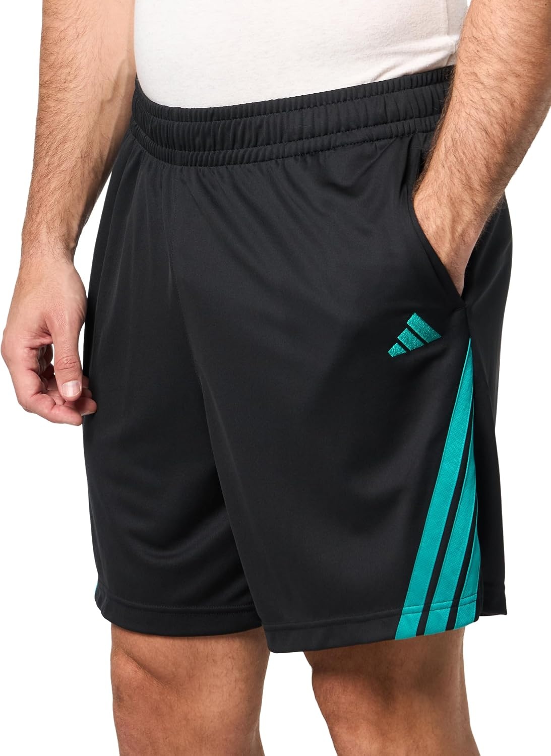 image:imageadidas Originals Mens Basketball Legends 3Stripes ShortsBlackPure Teal