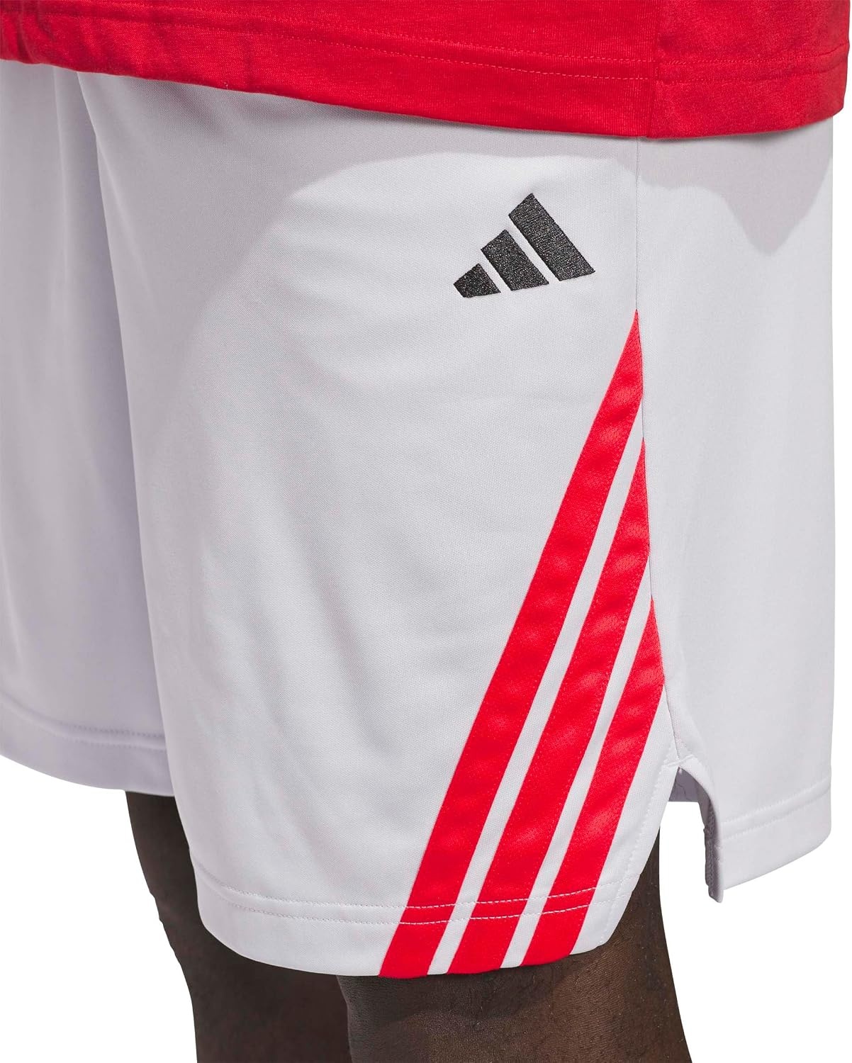 image:imageadidas Originals Mens Basketball Legends 3Stripes ShortsDash GreyPure Ruby