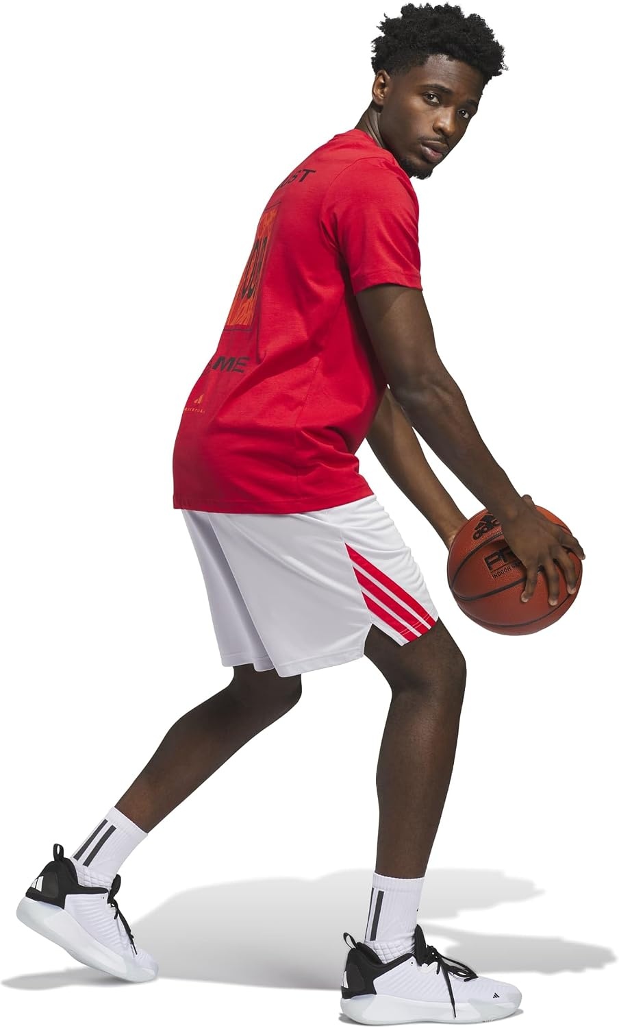image:imageadidas Originals Mens Basketball Legends 3Stripes ShortsDash GreyPure Ruby