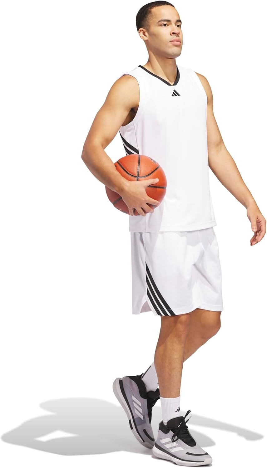 image:imageadidas Originals Mens Basketball Legends 3Stripes ShortsWhiteBlack